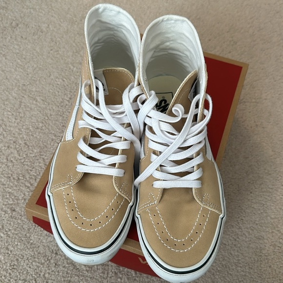 Vans Sk8-Hi Tapered Suede/Canvas Almond Color Shoes with box - Picture 7 of 7